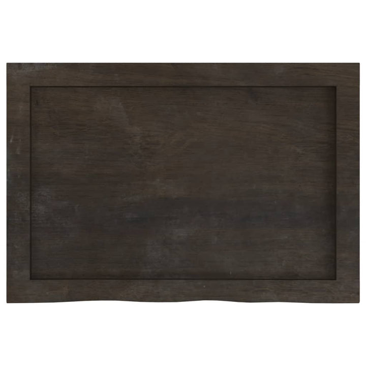 bordplade 60x40x(2-6) cm behandlet massivt egetræ mørkebrun