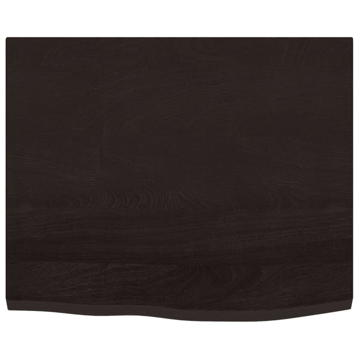 bordplade 60x50x2 cm behandlet massivt egetræ mørkebrun