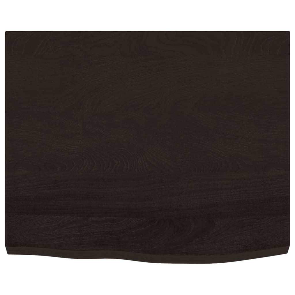 bordplade 60x50x(2-4) cm behandlet massivt egetræ mørkebrun