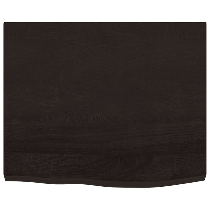 bordplade 60x50x(2-4) cm behandlet massivt egetræ mørkebrun