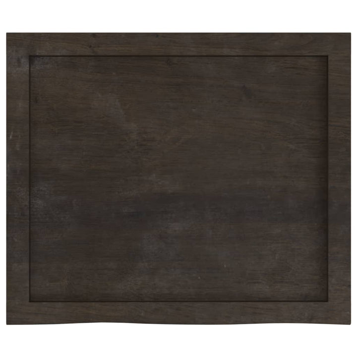 bordplade 60x50x(2-4) cm behandlet massivt egetræ mørkebrun