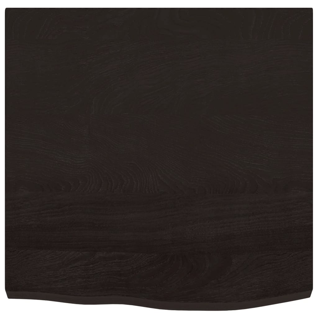 bordplade 60x60x(2-4) cm behandlet massivt egetræ mørkebrun