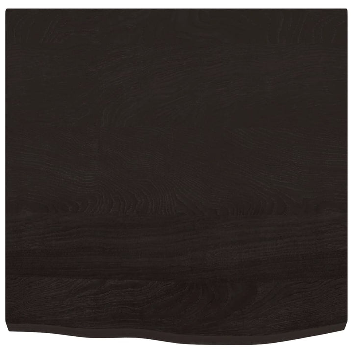 bordplade 60x60x(2-4) cm behandlet massivt egetræ mørkebrun