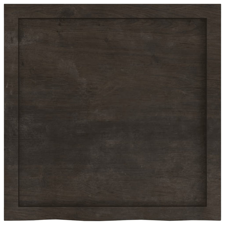 bordplade 60x60x(2-4) cm behandlet massivt egetræ mørkebrun