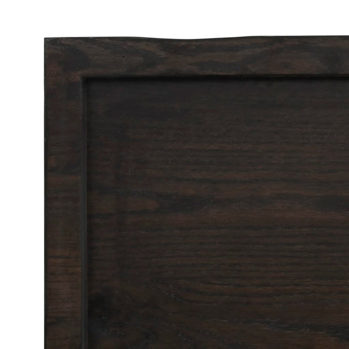 bordplade 60x60x(2-4) cm behandlet massivt egetræ mørkebrun