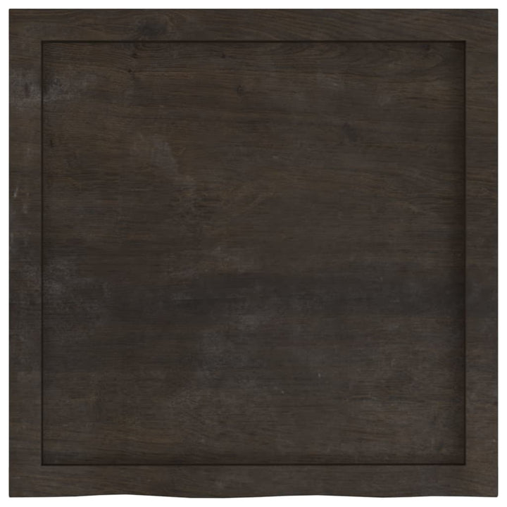 bordplade 60x60x(2-6) cm behandlet massivt egetræ mørkebrun
