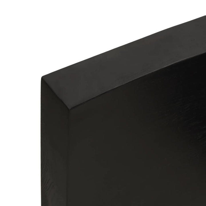 bordplade 80x50x(2-6) cm behandlet massivt egetræ mørkebrun