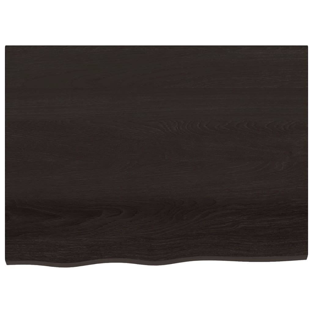 bordplade 80x60x(2-4) cm behandlet massivt egetræ mørkebrun