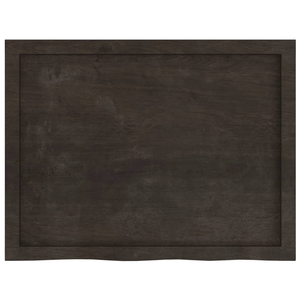 bordplade 80x60x(2-4) cm behandlet massivt egetræ mørkebrun