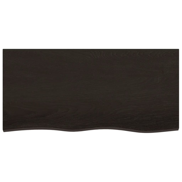bordplade 100x50x(2-4) cm behandlet massivt egetræ mørkebrun