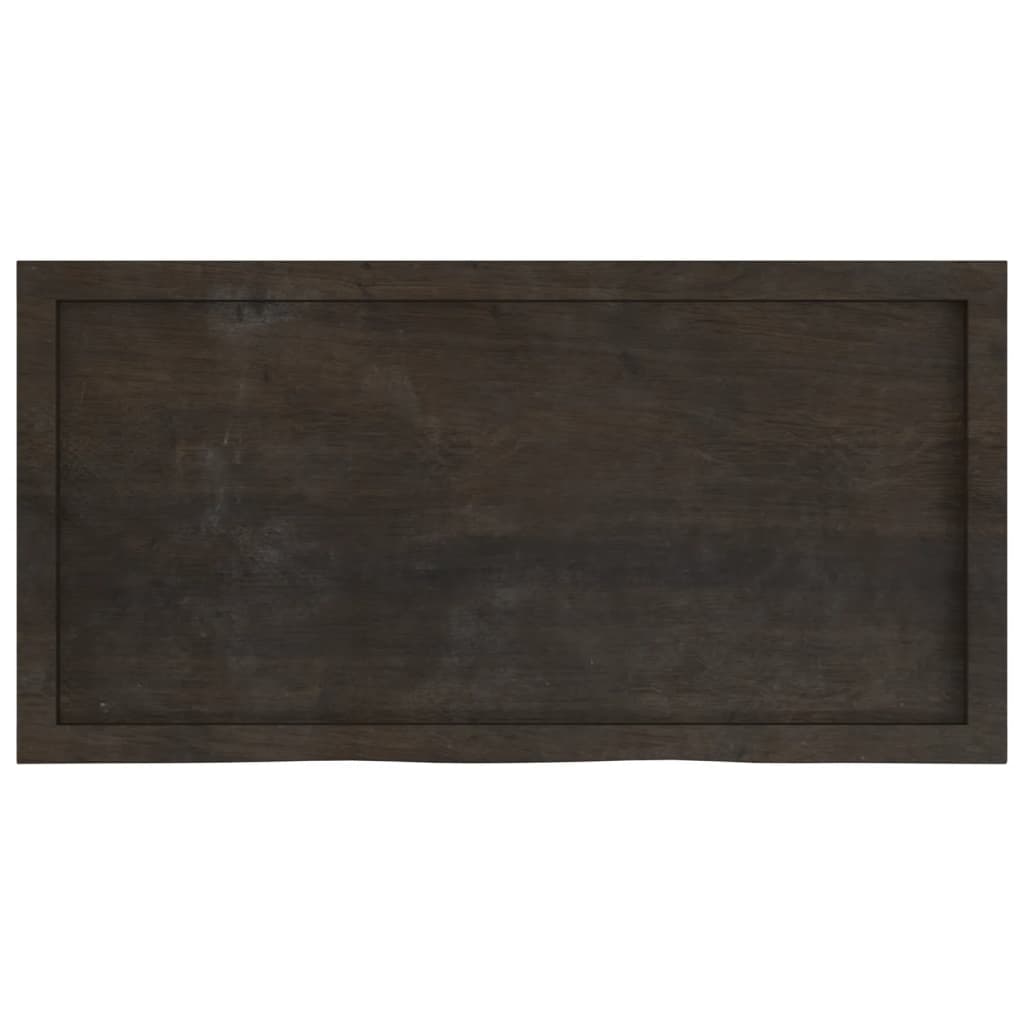 bordplade 100x50x(2-4) cm behandlet massivt egetræ mørkebrun