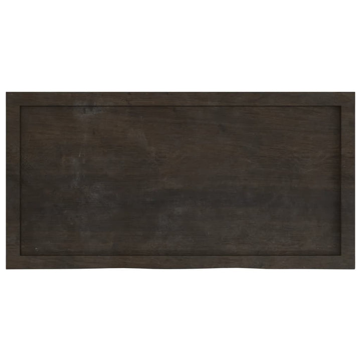 bordplade 100x50x(2-4) cm behandlet massivt egetræ mørkebrun