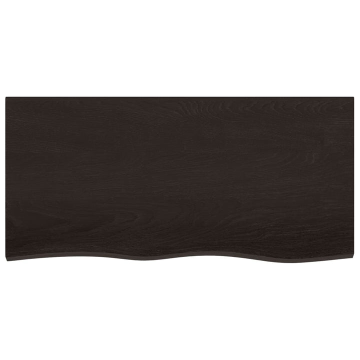 bordplade 100x50x(2-6) cm behandlet massivt egetræ mørkebrun