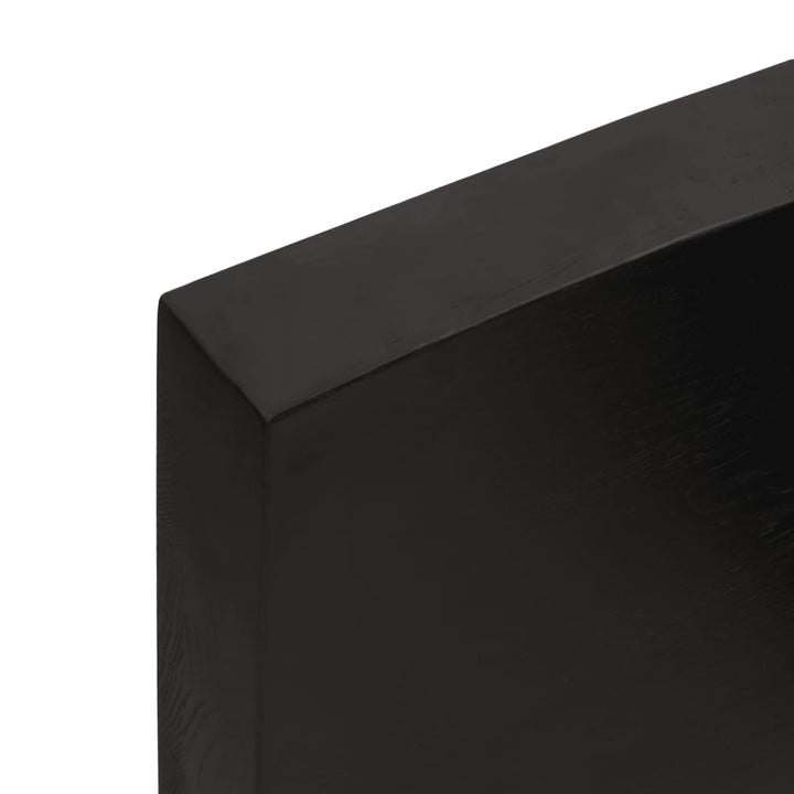bordplade 100x50x(2-6) cm behandlet massivt egetræ mørkebrun
