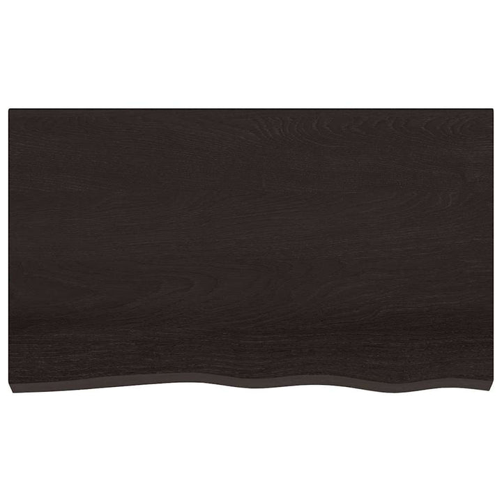 bordplade 100x60x2 cm behandlet massivt egetræ mørkebrun