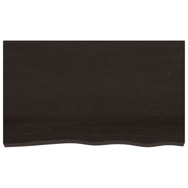 bordplade 100x60x(2-4) cm behandlet massivt egetræ mørkebrun