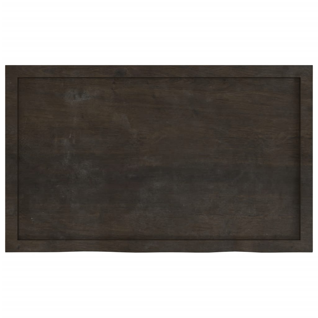 bordplade 100x60x(2-4) cm behandlet massivt egetræ mørkebrun