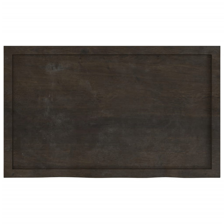 bordplade 100x60x(2-4) cm behandlet massivt egetræ mørkebrun
