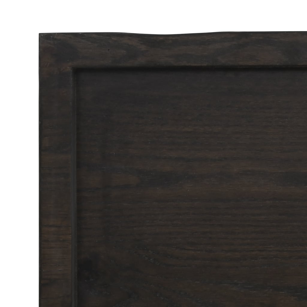 bordplade 100x60x(2-4) cm behandlet massivt egetræ mørkebrun