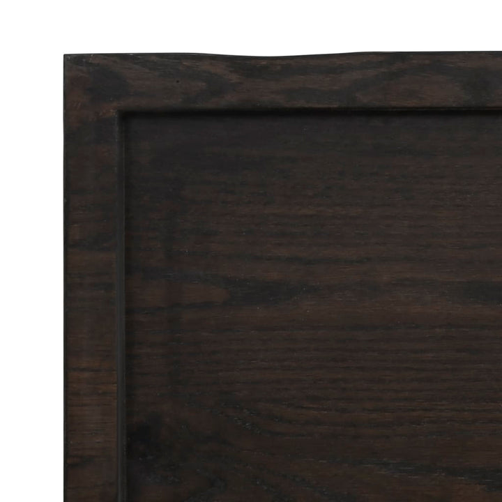 bordplade 100x60x(2-4) cm behandlet massivt egetræ mørkebrun