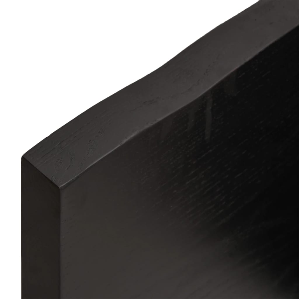 bordplade 100x60x(2-4) cm behandlet massivt egetræ mørkebrun