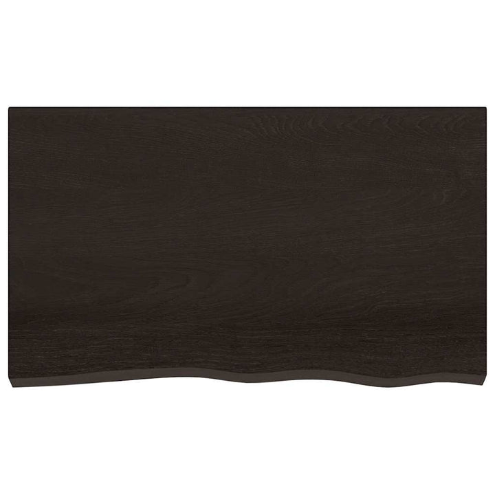 bordplade 100x60x(2-6) cm behandlet massivt egetræ mørkebrun