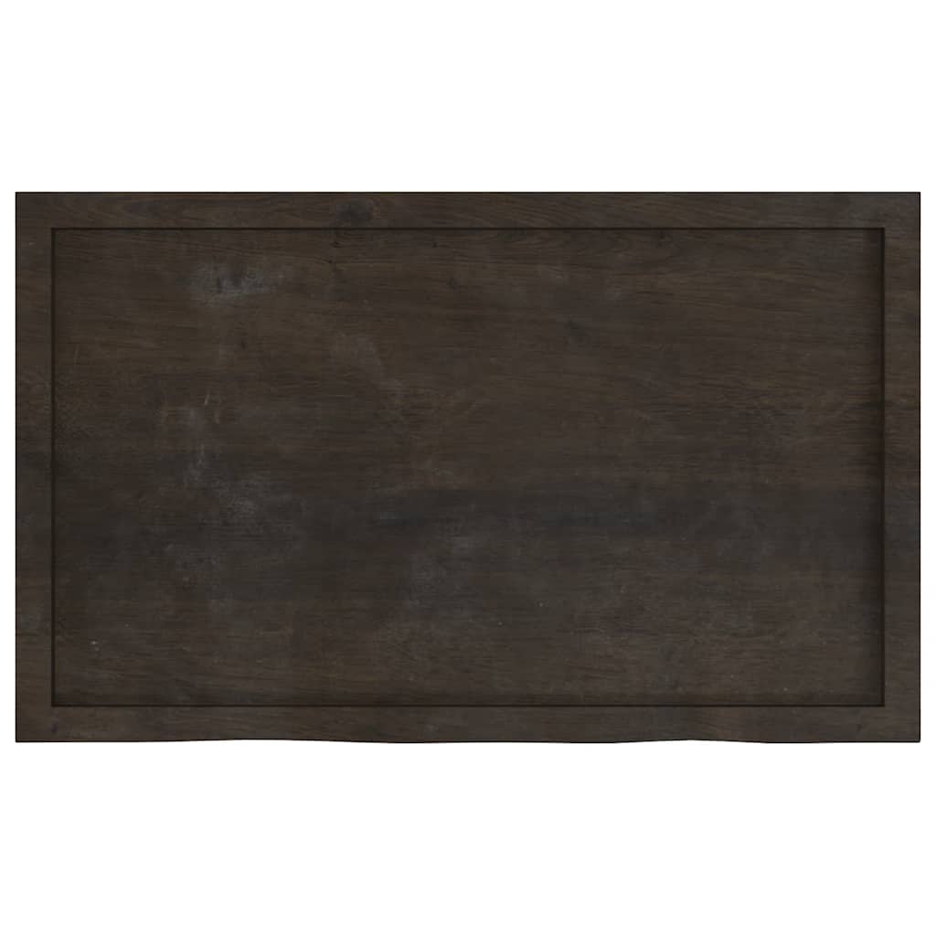 bordplade 100x60x(2-6) cm behandlet massivt egetræ mørkebrun