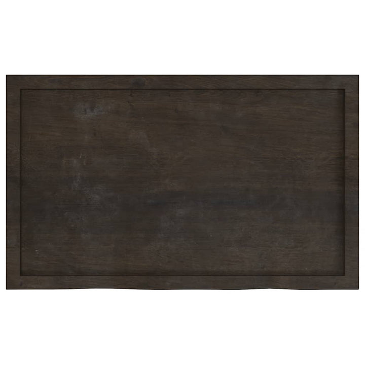 bordplade 100x60x(2-6) cm behandlet massivt egetræ mørkebrun