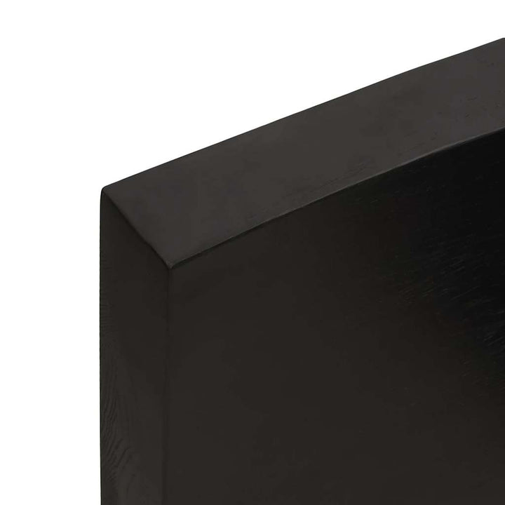 bordplade 100x60x(2-6) cm behandlet massivt egetræ mørkebrun