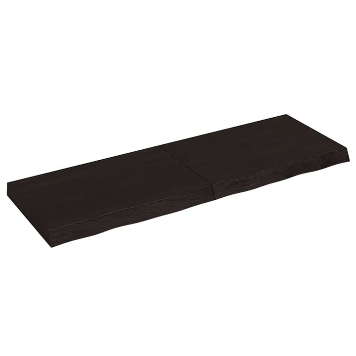 bordplade 120x40x(2-6) cm behandlet massivt egetræ mørkebrun