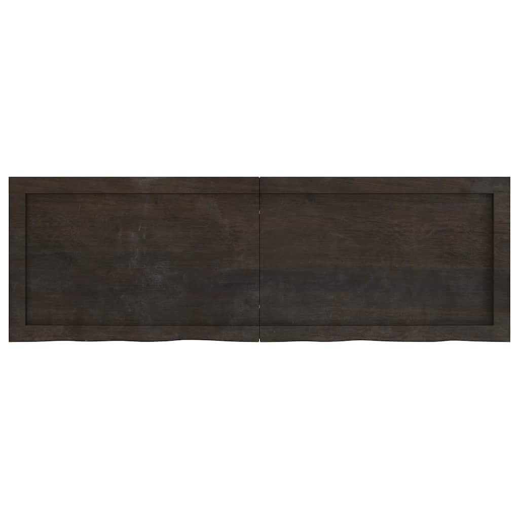 bordplade 120x40x(2-6) cm behandlet massivt egetræ mørkebrun