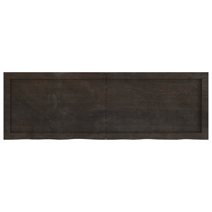 bordplade 120x40x(2-6) cm behandlet massivt egetræ mørkebrun