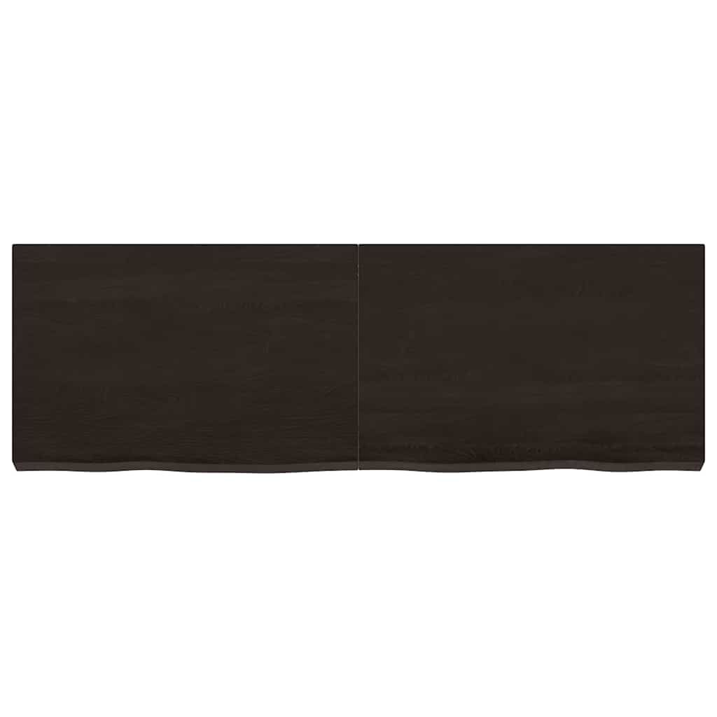 bordplade 120x40x(2-6) cm behandlet massivt egetræ mørkebrun