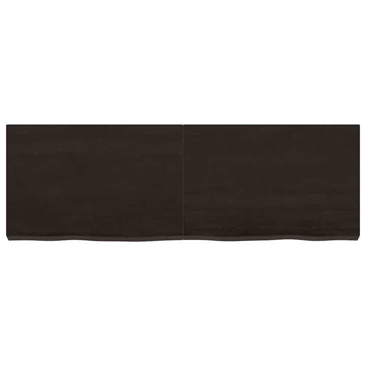 bordplade 120x40x(2-6) cm behandlet massivt egetræ mørkebrun