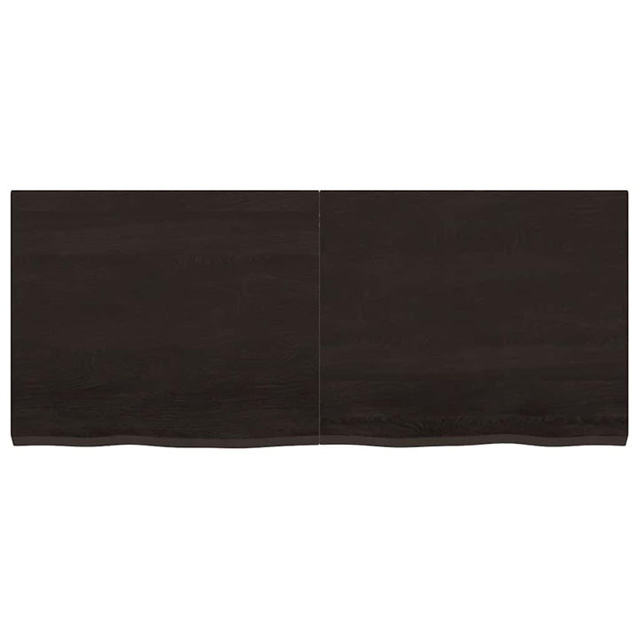 bordplade 120x50x(2-4) cm behandlet massivt egetræ mørkebrun
