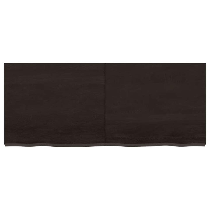bordplade 120x50x(2-6) cm behandlet massivt egetræ mørkebrun