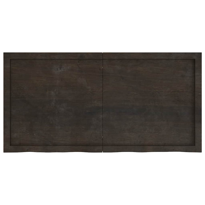 bordplade 120x60x(2-6) cm behandlet massivt egetræ mørkebrun