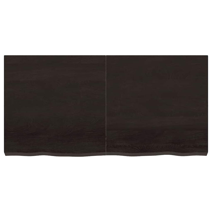 bordplade 120x60x(2-6) cm behandlet massivt egetræ mørkebrun