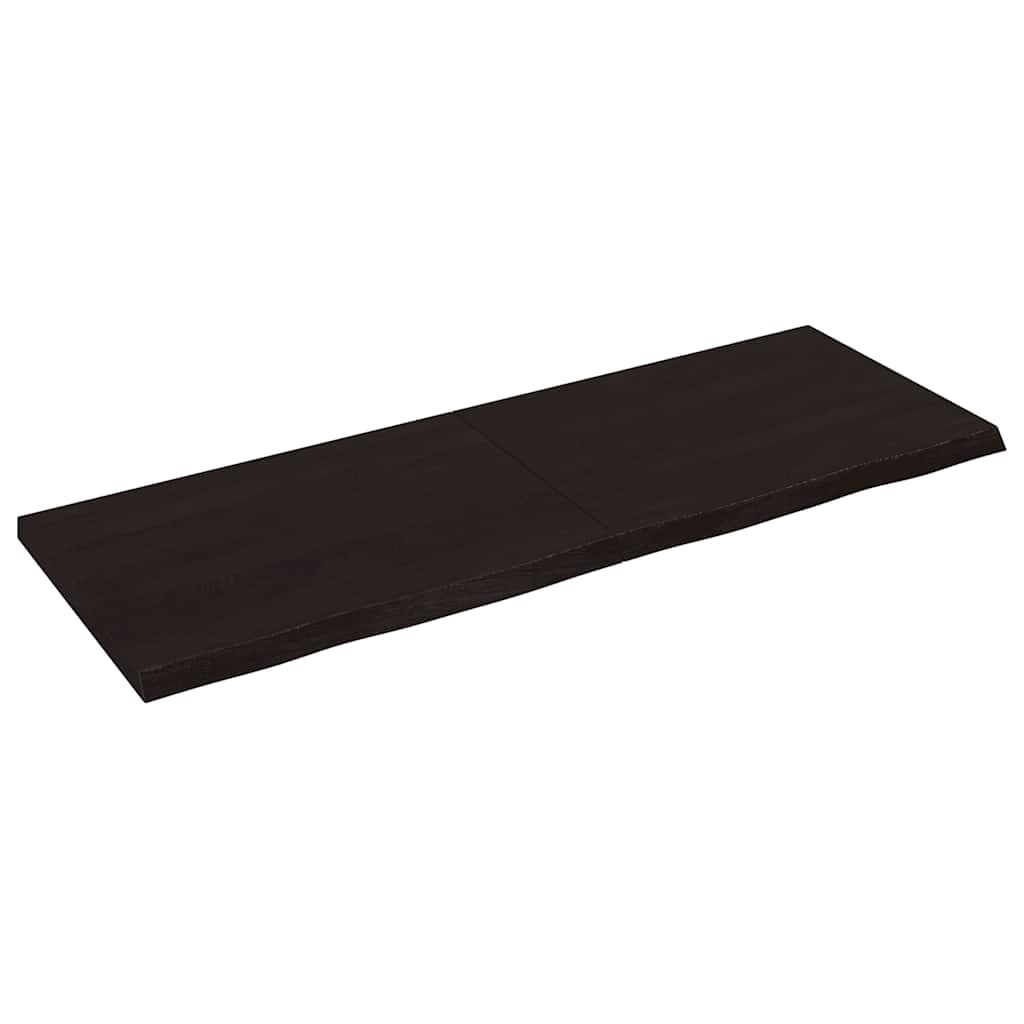 bordplade 140x50x(2-4) cm behandlet massivt egetræ mørkebrun