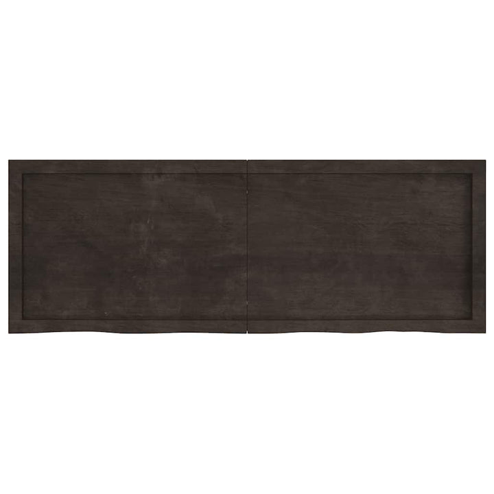 bordplade 140x50x(2-4) cm behandlet massivt egetræ mørkebrun