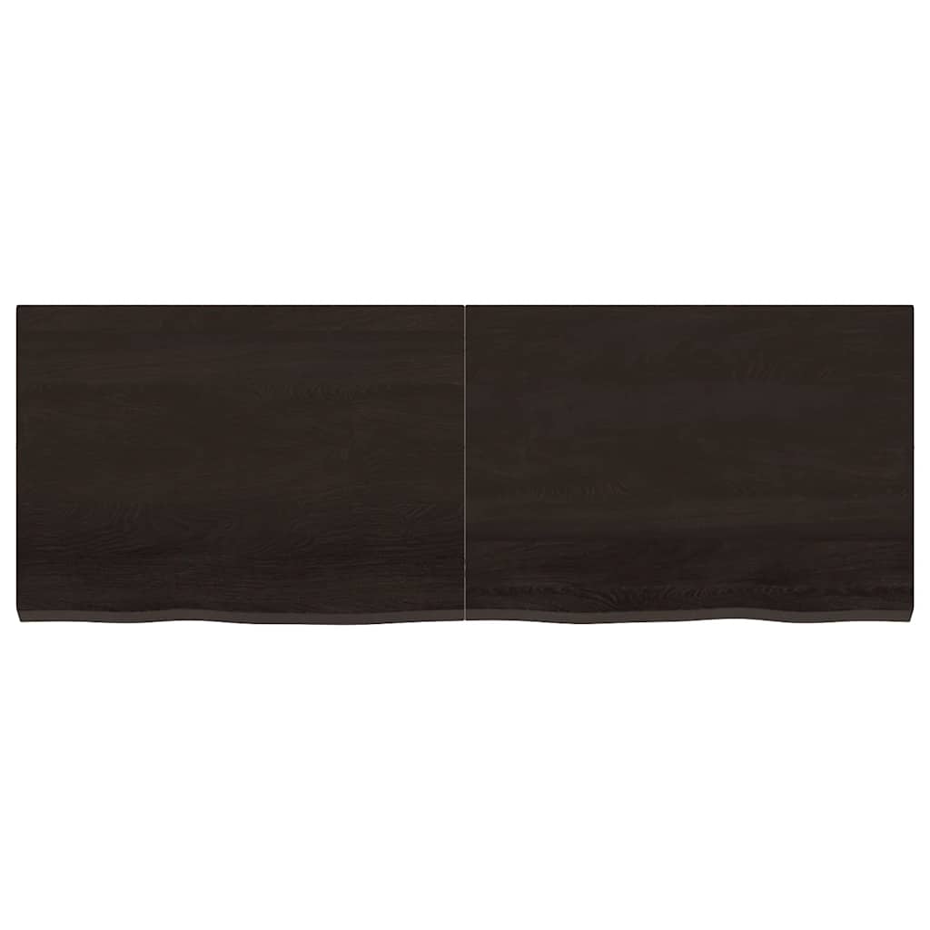 bordplade 140x50x(2-4) cm behandlet massivt egetræ mørkebrun
