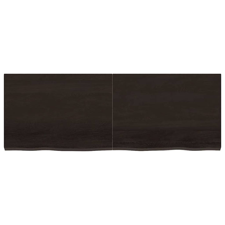 bordplade 140x50x(2-4) cm behandlet massivt egetræ mørkebrun