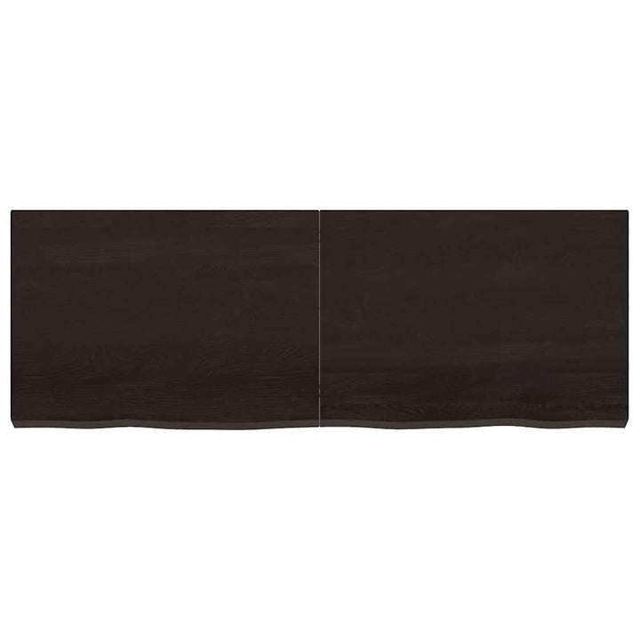 bordplade 140x50x(2-6) cm behandlet massivt egetræ mørkebrun
