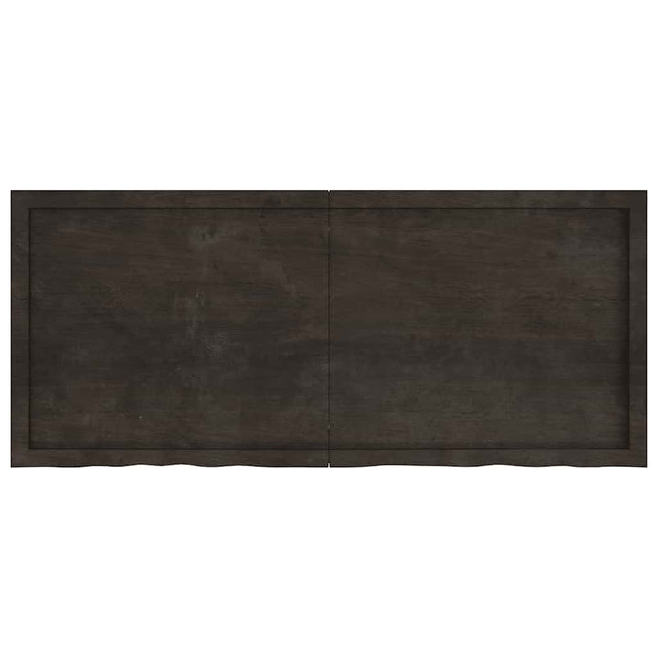 bordplade 140x60x(2-4) cm behandlet massivt egetræ mørkebrun