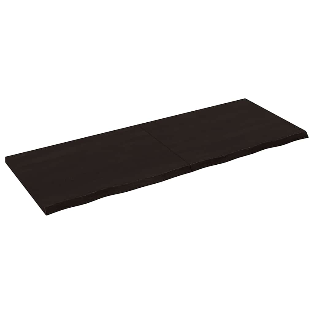 bordplade 160x60x(2-4) cm behandlet massivt egetræ mørkebrun