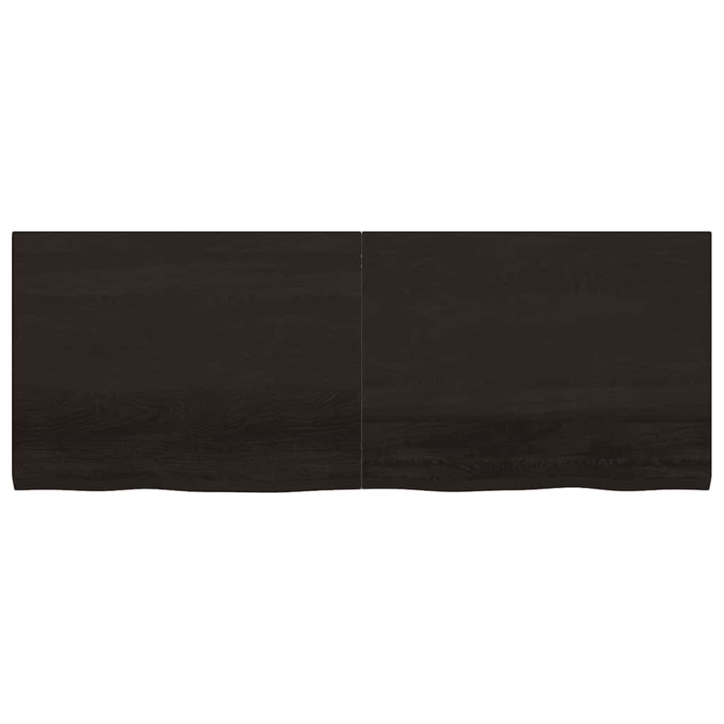 bordplade 160x60x(2-4) cm behandlet massivt egetræ mørkebrun