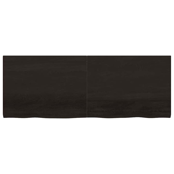 bordplade 160x60x(2-4) cm behandlet massivt egetræ mørkebrun