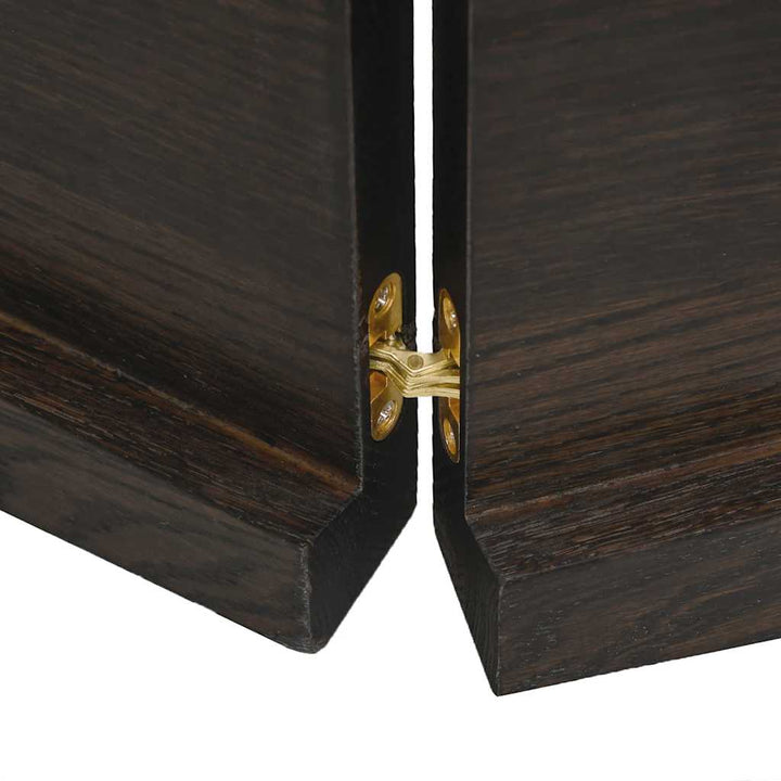 bordplade 160x60x(2-4) cm behandlet massivt egetræ mørkebrun
