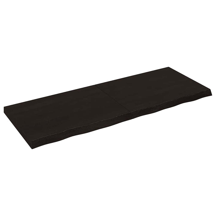 bordplade 160x60x(2-6) cm behandlet massivt egetræ mørkebrun