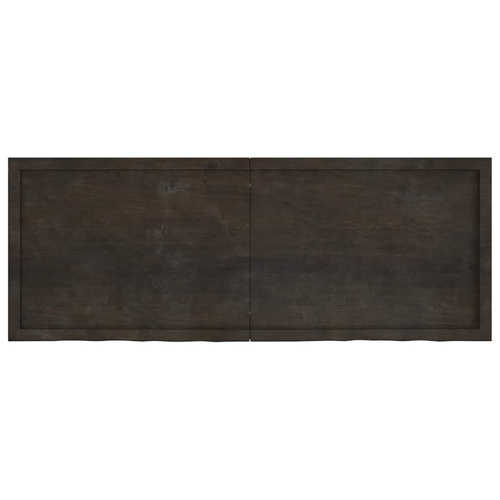 bordplade 160x60x(2-6) cm behandlet massivt egetræ mørkebrun